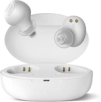 Hearing Aids for Seniors & Adults, Rechargeable Hearing Aids with Charging Case for Seniors Severe Hearing Loss, In Ear Invisible Hearing Amplifiers with Noise Cancelling, White