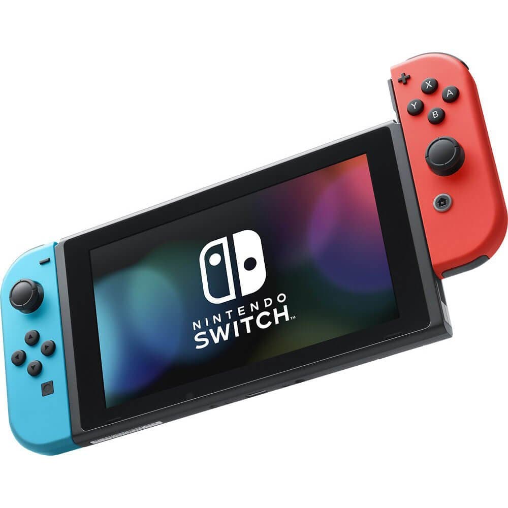 Nintendo Switch Extended Battery Life With Neon Blue And Neon Red Joy‑Con