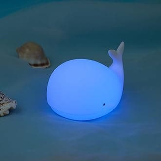 ZKLiLi Night Light for Kids Lamp, 16 Colors Lamp Cute, Dimmable Baby Night Lights for Nursery,Silicone Rechargeable Nightlight for Kids Room, Kawaii Room Decor (Whale)