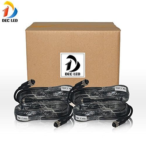 DEC LED Rear-View Camera Extension Cable 4-Pin Aviation Connector Video Audio Power Extend Cables For CCTV Camera DVR Security System 5M X 4PCS