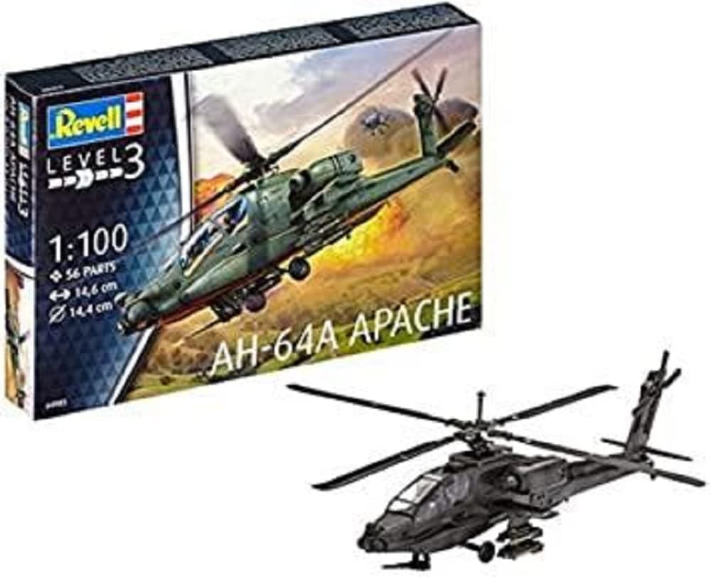 Revell 04985 AH-64A Apache 1:100 Scale Unbuilt/Unpainted Plastic Model Kit