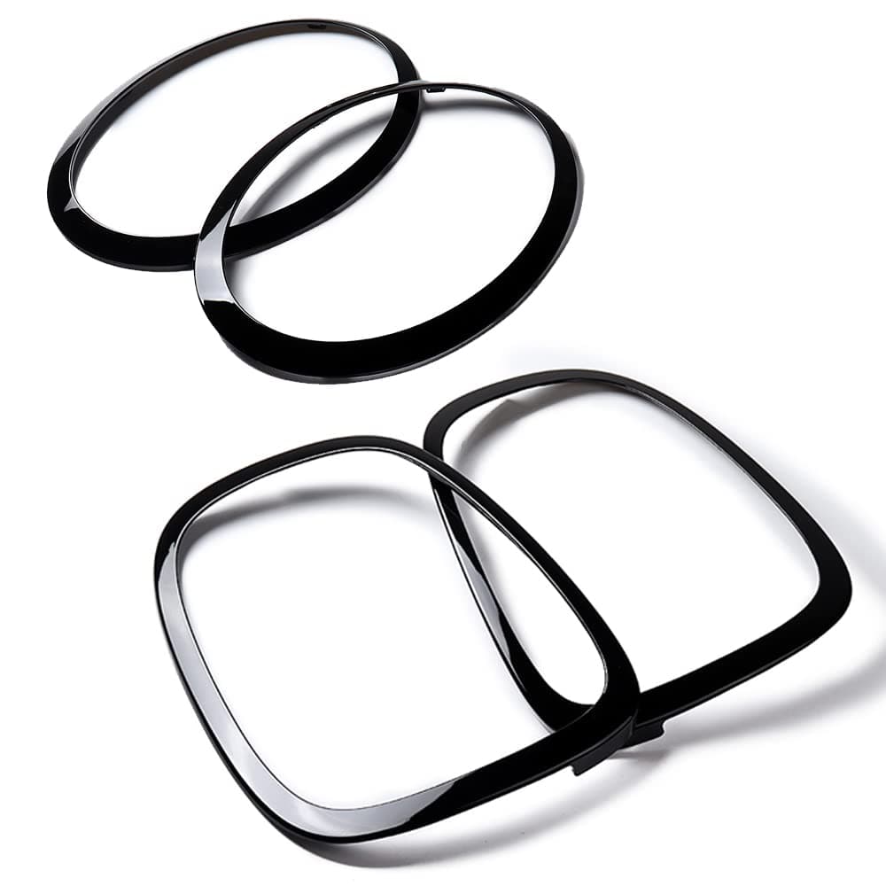 Astra Depot Compatible with MINI COOPER Front&Rear Headlight Bezel and Tail Lights Trim Surround Ring 2014-2019 2020 2021 F55 F56 F57, Glossy Black