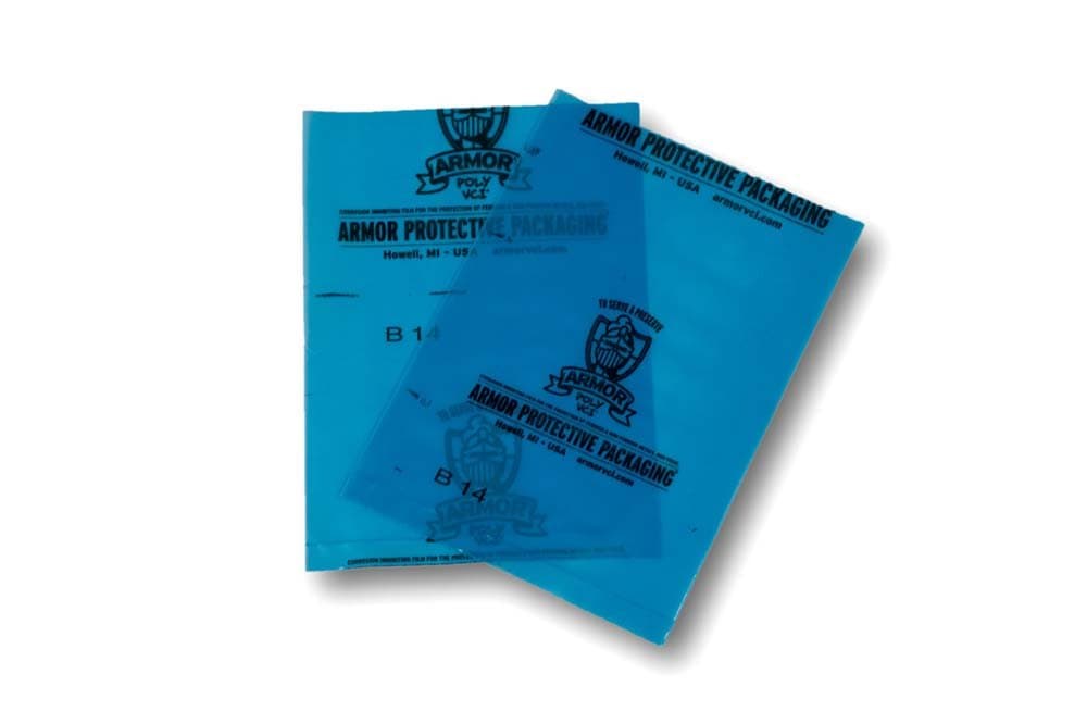 Armor Protective Packaging PVCIBAG4MB1824 VCI Poly Bag Prevents Rust, Corrosion on Ferrous and Non-Ferrous Metal, 4 Mil, 18" X 24", Blue (Pack of 250)