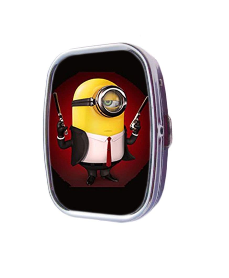 Hitmin Minion Customized Pill Box case holder Durable Stainless Steel Box case gift for Pocket or Purse
