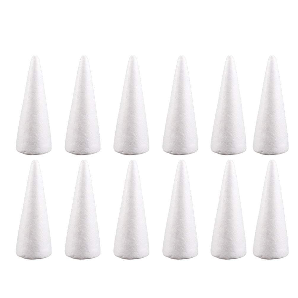 12pcs Craft Foam Cone Cone Christmas Tree Shapes DIY Craft Art Accessories 15cm