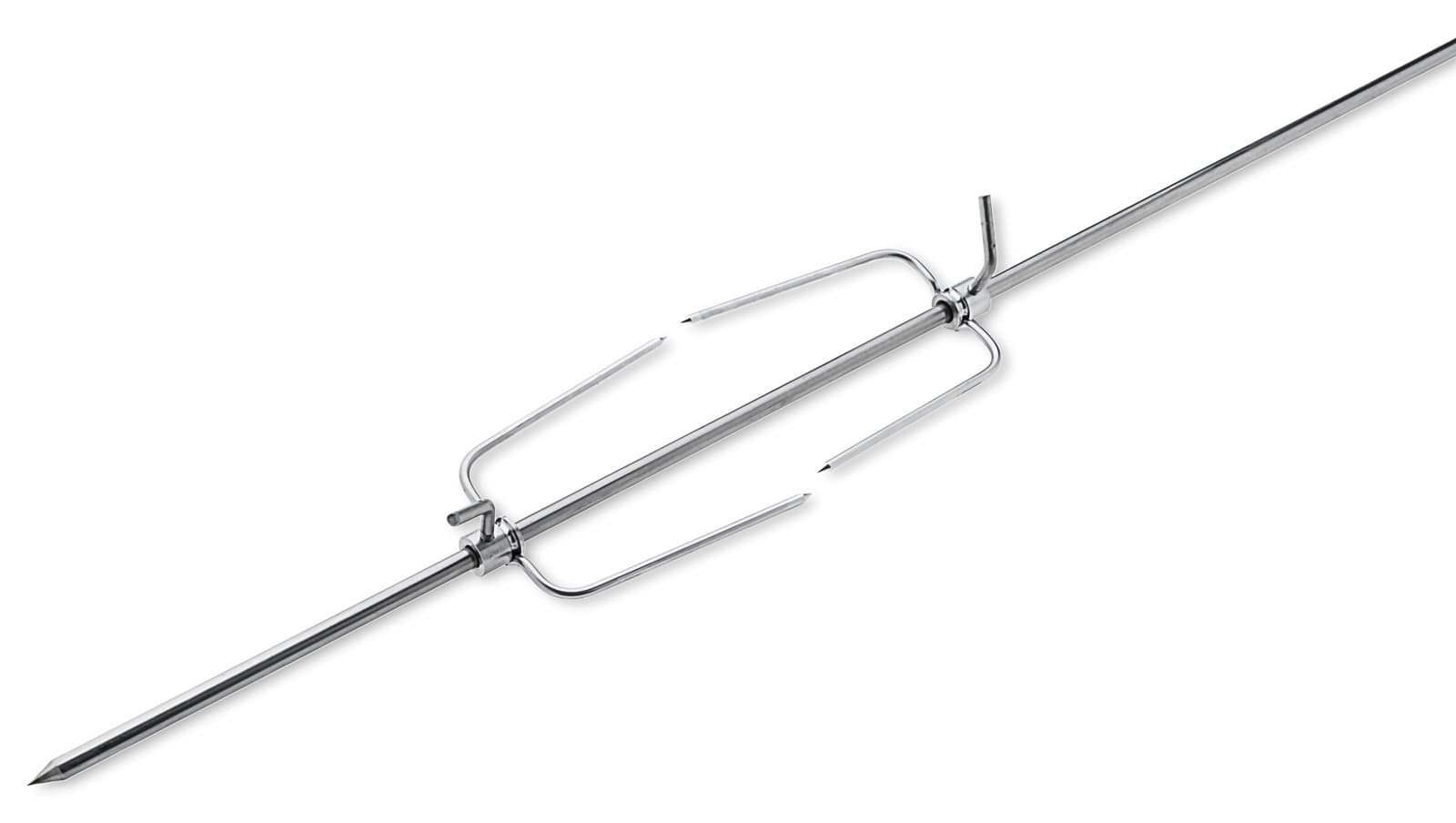 Roasting Spid Rod with Two 2 Prong Meat Forks of Italian Stainless Steel, Rotisserie 60cm
