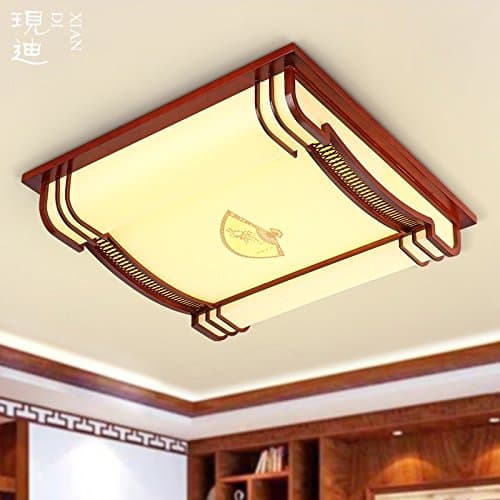 JJ Modern LED ceiling lamp Dimmer new modern Chinese ceiling light bedroom lighting square wooden round LED living room lighting 550*120mm bedroom restaurant, 550mm-led 650mm*120mm ,220V-240V [Energy Class A+++]