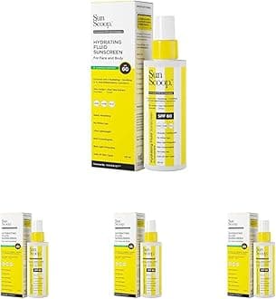 SunScoop Fluid Body Sunscreen | SPF 60 | For All Skin Types | Cooling, Hydrating & Quick-Absorbing Liquid Sunscreen | No White Cast | Ultimate Sun Protection | 125 ml (Pack of 4)