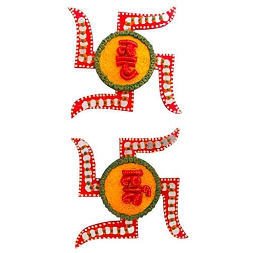 Priglobal PVT LTD | Home decor | Home Decorative Items in Living Room, Bedroom | Unique Kundan Swastik Shubh Labh Door Hanging