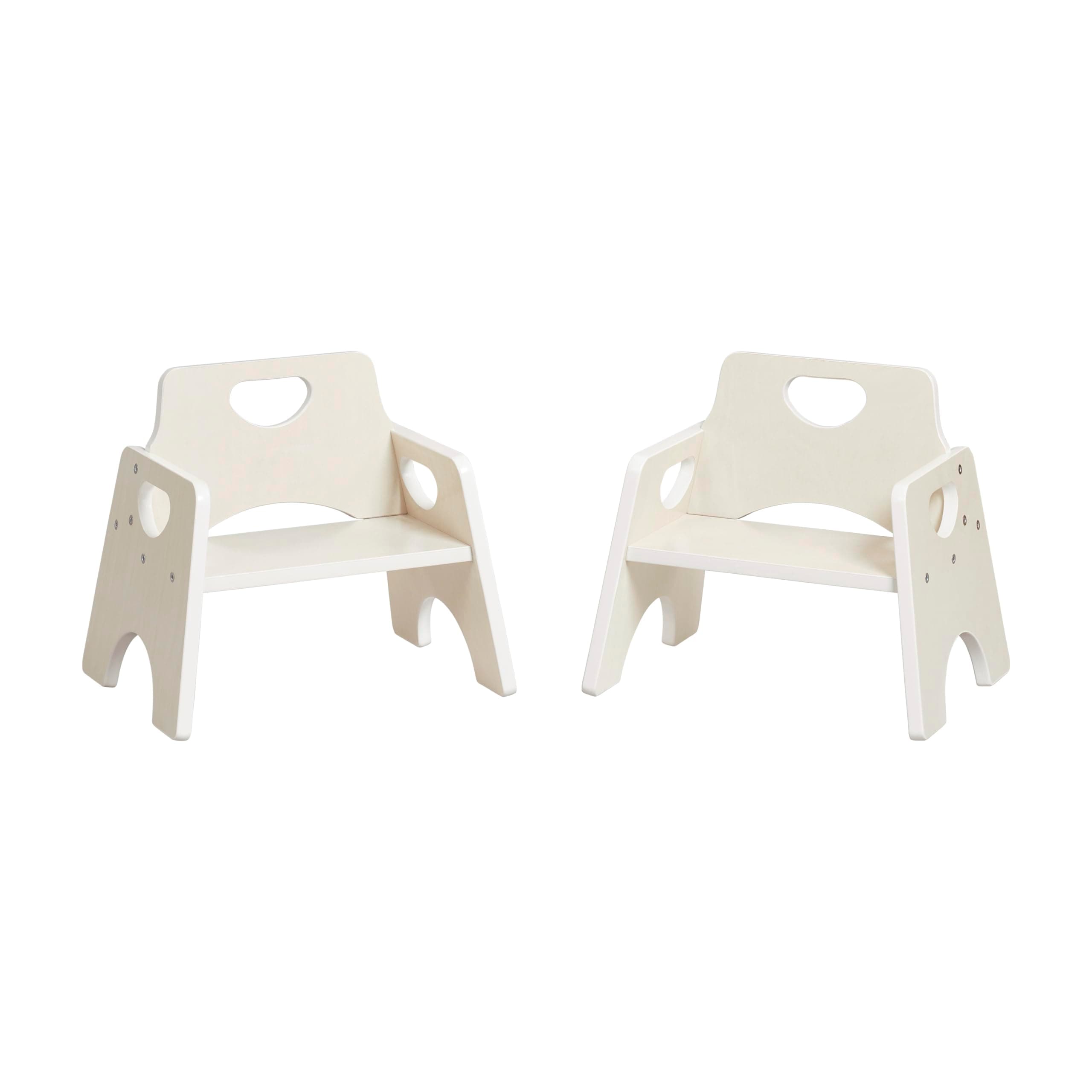 Stackable Wooden Toddler Chair, 6in, Kids Furniture, White Wash, 2-Pack