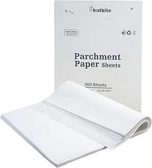 Katbite Parchment Paper, Heavy Duty 12x16 inches Baking Paper, 300 Sheets Oil-proof and Non-stick Parchment Paper Sheets Perfect for Air Fryer, Grilling,Cooking and Wrapping [Advanced Series]The Forest Stewardship Council