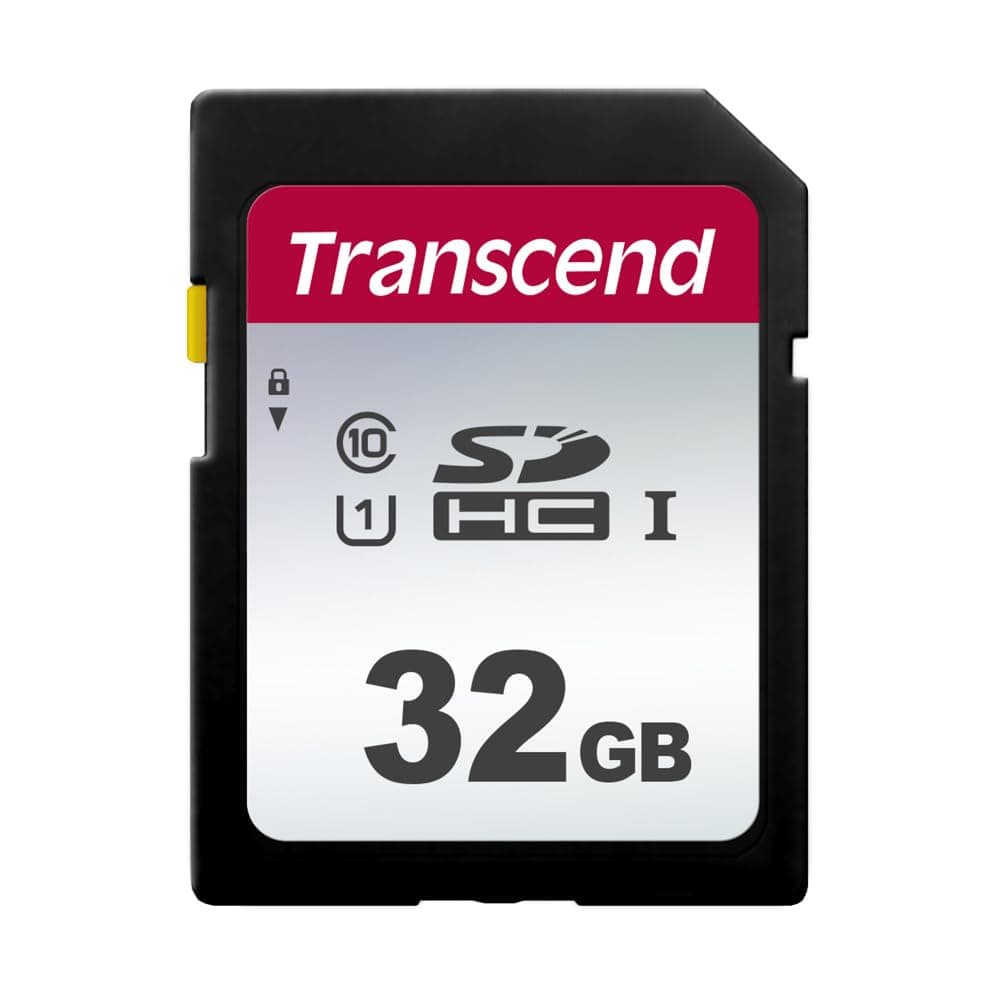 Transcend SDC300S 32GB SDHC, C10, U1 Memory Card, Speed up to 100MB/s for Digital Cameras