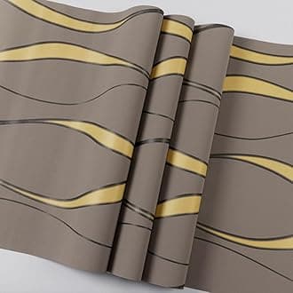 3D Wave Stripes Glitter Wallpaper Brown 9.5×0.53m,Embossed Roll for Living Room Bedroom Kitchen Front Room,Non Woven Fabric Wallpaper Luxury Modern Abstract