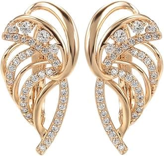 Shining Diva Fashion 18k Rose Gold Plated Latest Stylish Copper Zircon Earrings for Women and Girls (14468er)