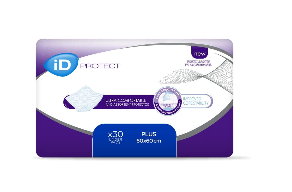 ID Expert Protect Incontinence Bed Protector, 60 x 60 cm, 760ml, 30 Pads, Easily Protects Furniture, Designed with a Diamond Structure