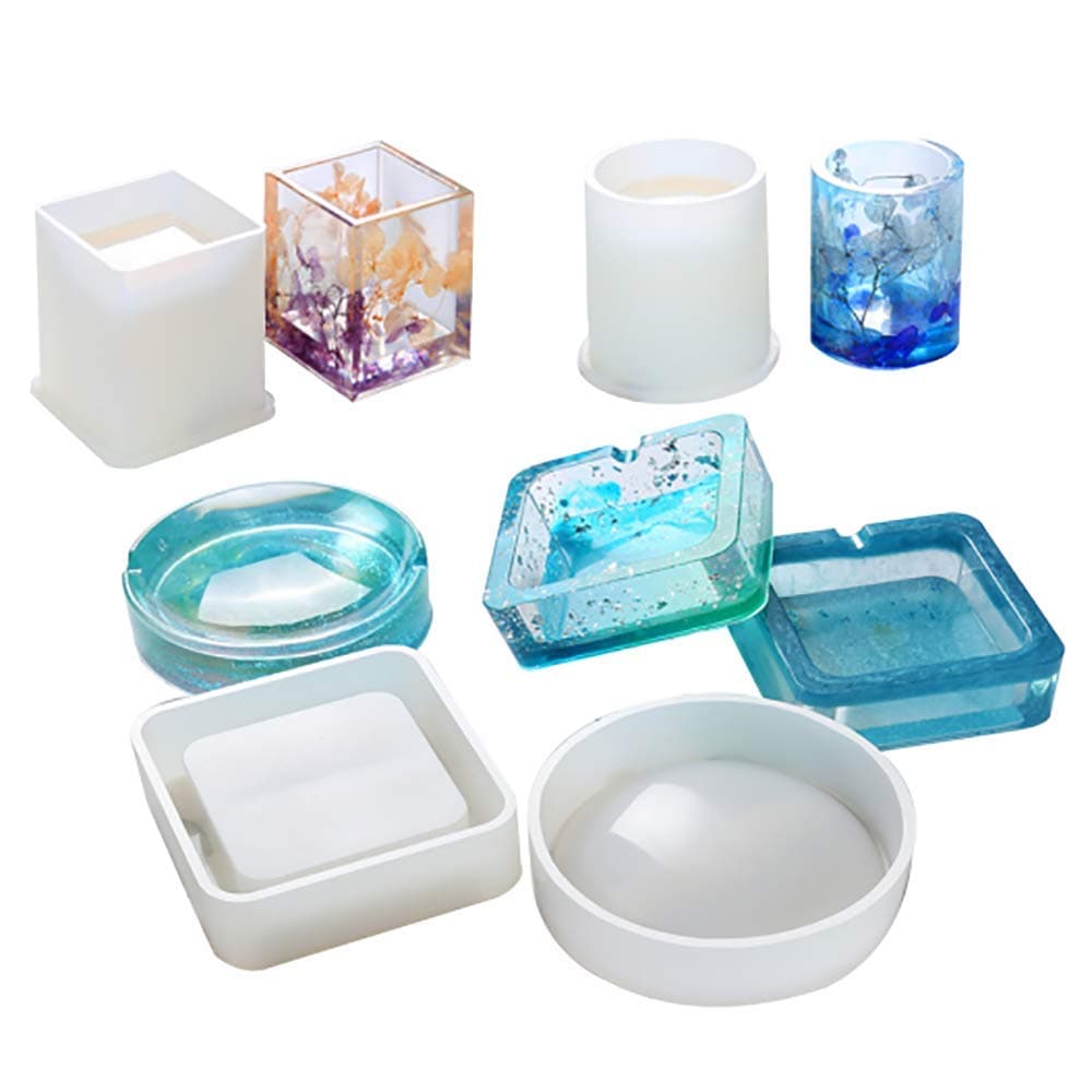 SEVEN HITECH Silicone Resin Kits Jewelry Casting Moulds Tools for Epoxy Resin Jewelry Making Ashtray and Pen Holder Home Decoration Mould DIY Crafts …