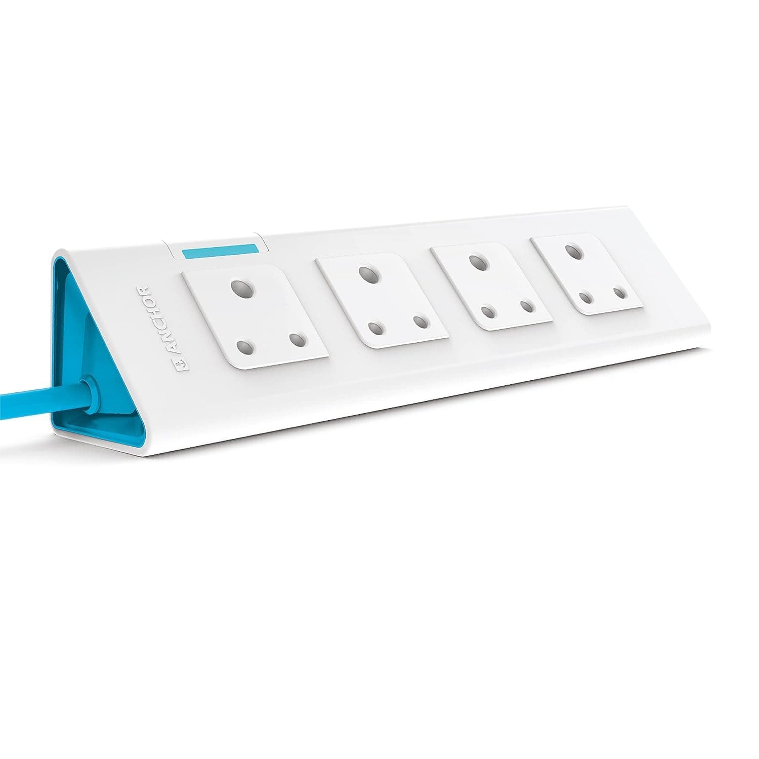 by panasonic 22061 6A Power Strip 4 Socket Spike Guard with Single Switch (1.5 m, White and Blue)