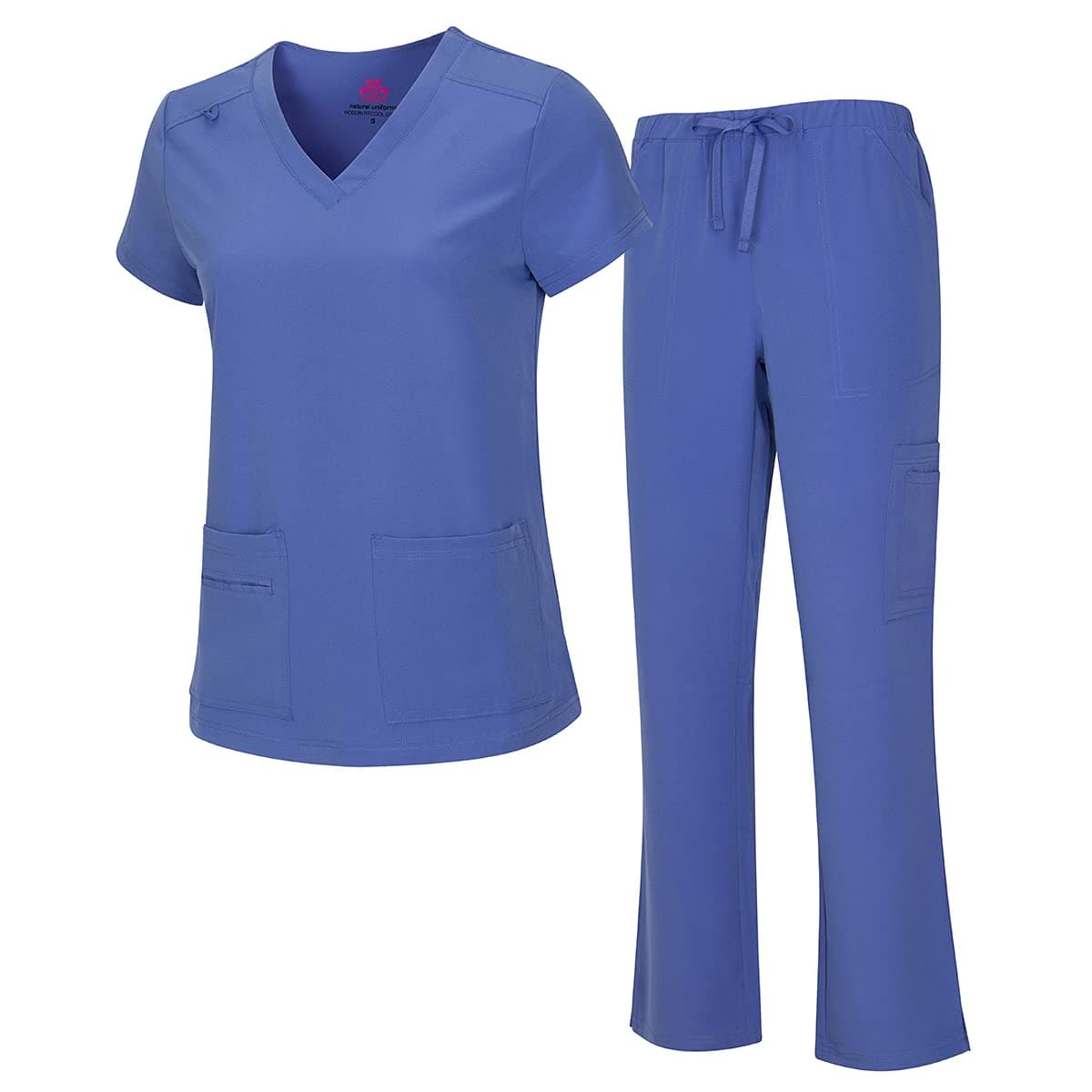 Natural Uniforms Women's Cool Stretch V-Neck Top and Cargo Pant Set