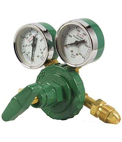 FIREWELD Single Stage Double Gauge Nitrogen Gas Pressure Regulator (ISO, CE Certified, Multicolored)