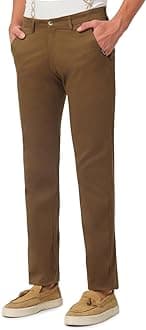 Urbano Fashion Men's Slim Fit Mid Rise Cotton Casual Chinos Trousers Stretch