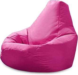Adult Highback Beanbag Chair - Large Water-Resistant for Indoor and Outdoor Use - Lounge or Gaming Chair - Manufactured in UK (Pink)