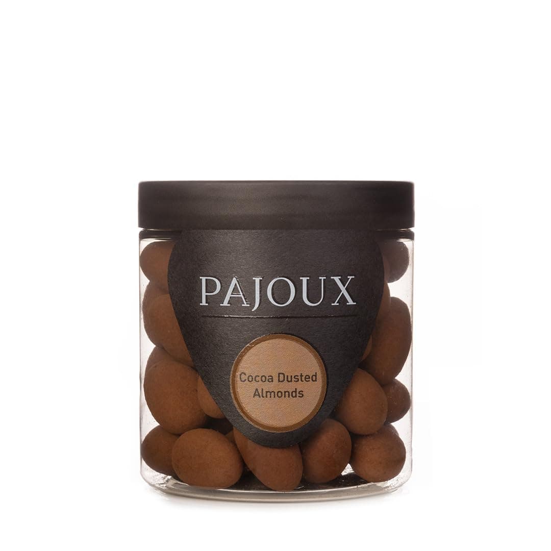 Cocoa Dusted Almonds (Small) 180g | Milk Chocolate Covered Nuts - Cocoa Dusted Covered Nuts - Whole Almonds - Palm Oil Free - Chocolate in a Gift Jar