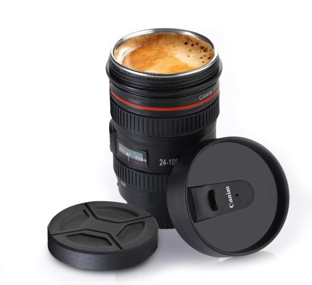 XMART INDIA Camera Lens Shaped Coffee Mug Flask with Lid Coffee & Tea Mug Camera Shape Drinking Mug