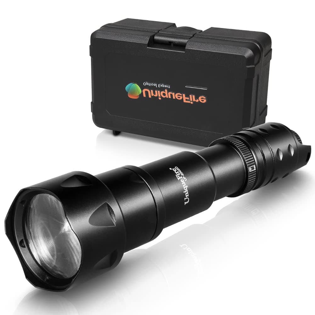 UniqueFire T20 850nm Flashlight, 5W IR Illuminator, Infrared Light, Night Vision Adjustable Focus LED Flashlight, 3 Modes IR Torch with Memory Function for Night Vision Devices