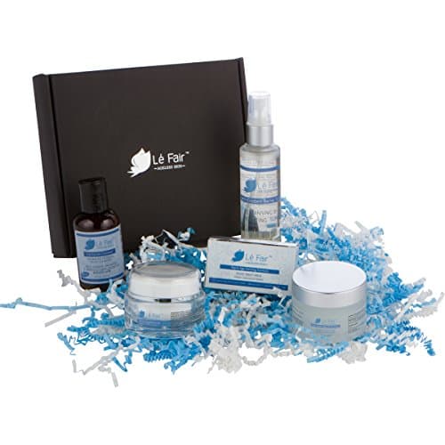 Black Diamond “Love Your Face” Gift Set by Le Fair, with Anti-Aging Face Cream, Hydrating Facial Mask, Anti-Oxidant Facial Toner, Natural Facial Cleanser, and Age Defying Instant Eye Lift Packets