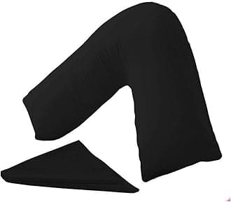 HOMES-LINEN Orthopaedic V-Shaped Pillow Extra Cushioning Support For Head, Neck & Back (Black, V-Pillow With Cover)