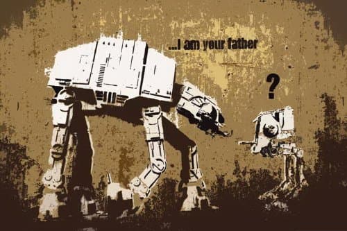 Laminated Banksy Robots I am Your Father Pop Art Mini Poster Measures 23.5" x 16.5" Inches (59.4 x 42 cm)