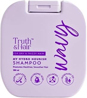 TRUTH & HAIR Hydro Nourish Shampoo for Wavy Hair | Enriched with Aloe Vera Extract, Collagen, Rosemary Oil (180ml)