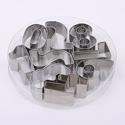 Ebake Stainless Steel Biscuit Mold Cookie Cutter (9, Numbers )