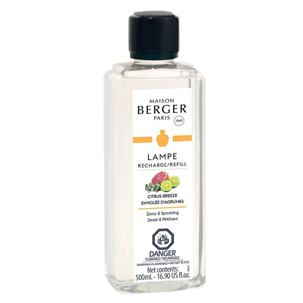 Maison Berger Citrus Breeze Refill Oil for Lampe Berger Diffusers - Luxury Air Freshener with Fresh Cut Grass, Lemon Zest, Tea Leaves & Sandalwood - 16.9 Fl Oz (500ml)