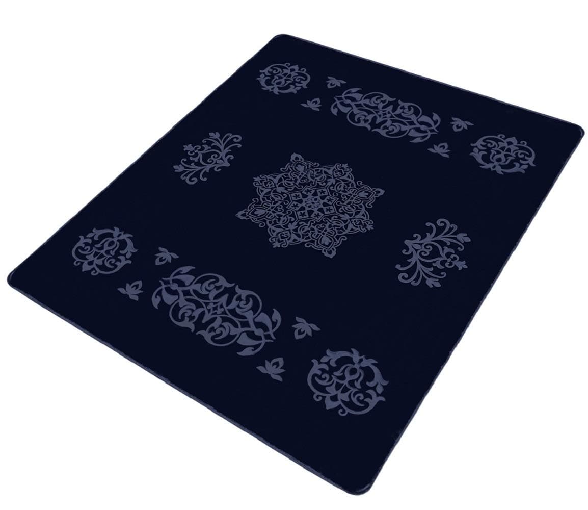 SOLARON Collection Contemporary Embossed Quatrefoil Pattern Design Area Rug Navy Blue 6' x 8'
