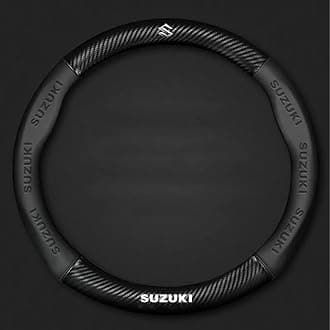 Car Steering Wheel Cover for Suzuki Jimny GJ 2018-2022, Non-Slip Breathable Microfiber Leather Steering Wheel Cover, Steering Wheel Protector Interior Accessories,A Black, normal