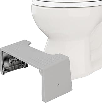 Porta Traveler Foldable Toilet Stool For Travel, 7" Height, Gray