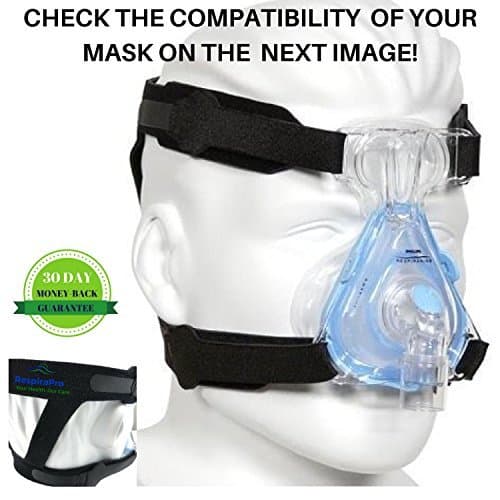 CPAP Headgear Strap Universal Replacement by RespiraPro - Ultimate Comfort & Perfect Fit - for Most CPAP/BIPAP Full Face & Nasal Apnea Masks *Headgear Only, No Mask and Clips Included*