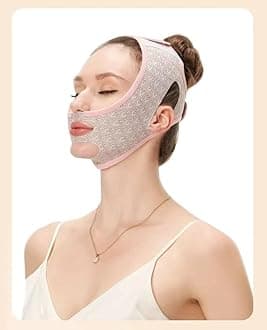 Facial Strap, Double Chin Reducer Reusable V Line lifting Mask Chin Up Mask Face Lifting Belt V Shaped Face Bandage for Double Chin Nasolabial Folds