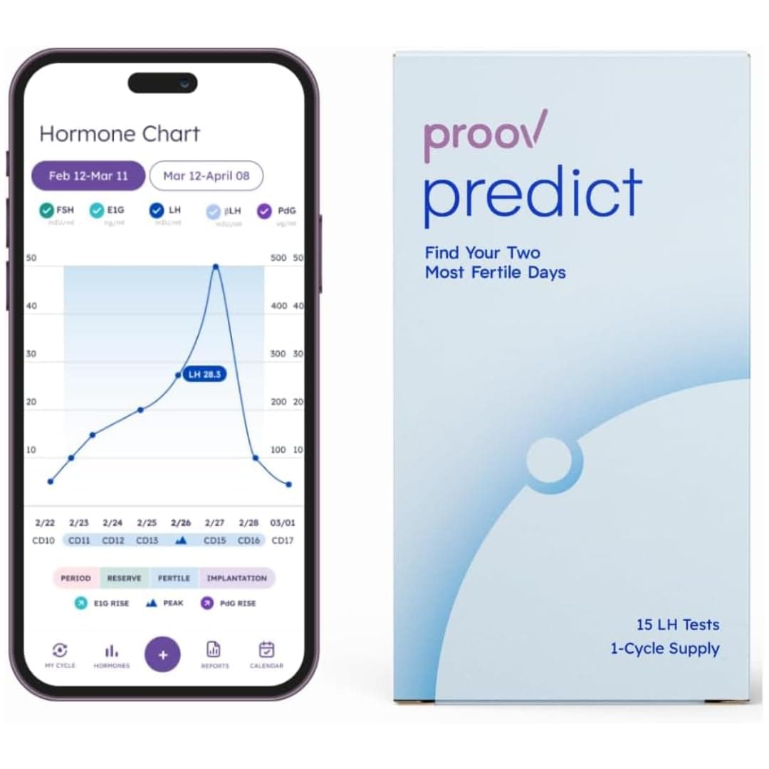 Proov Predict l Ovulation Test Strips to Predict Peak Fertility l 30 LH Tests | OPK Test Strips for Women | At Home Hormone Testing