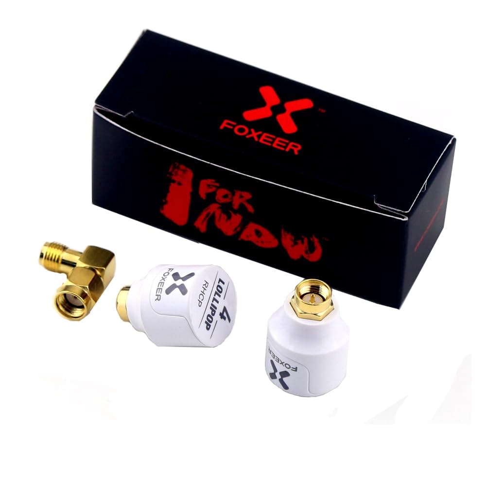 FOXEER 2pcs FPV Antenna Lollipop V4 5.7G 2.6dBi Super Mini RHCP Stubby Antenna SMA Male for RC Drone FPV Racing Quadcopeter Multicopter TX/RX (White) …