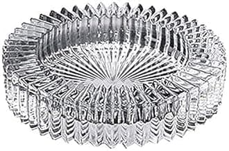 SKGREEN Classic Crystal Heavy Glass Ashtray for Home Office Round Set of (2)
