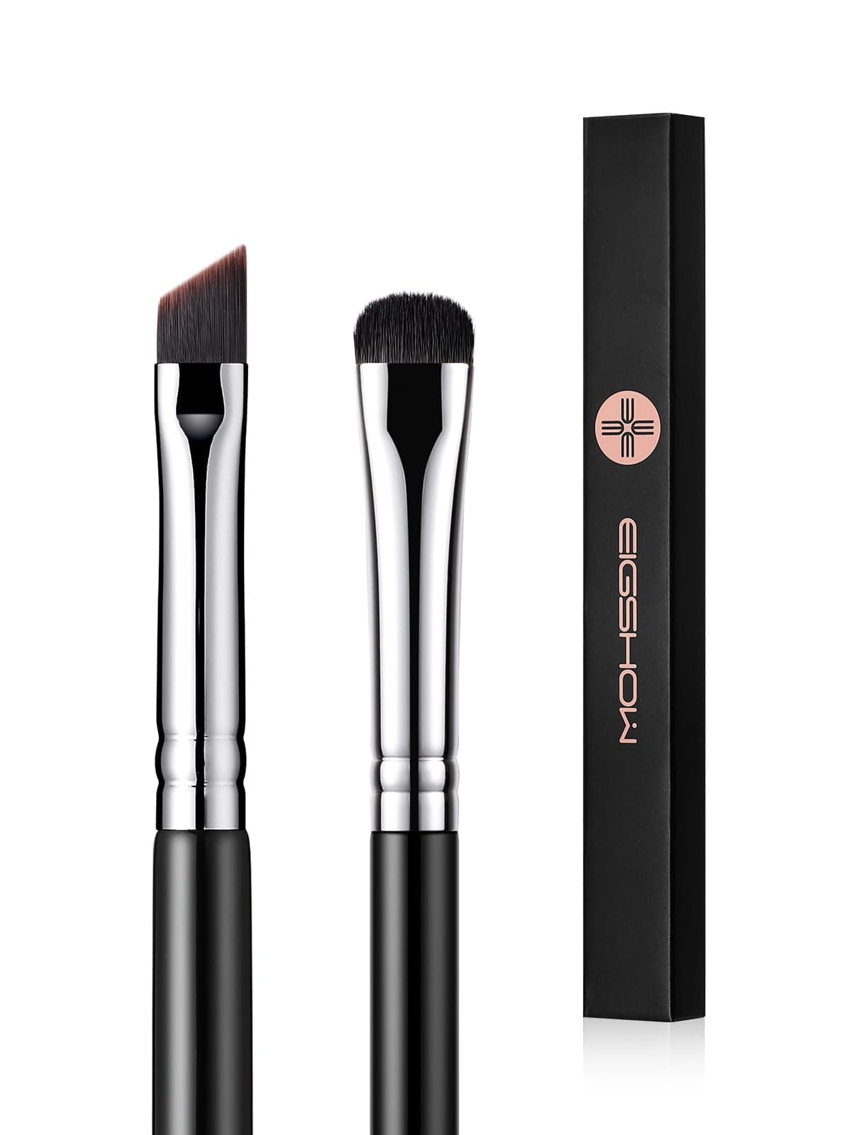 Angled Eyeliner Brush & Eyeshadow Brush, High-End Precision Gel Liner and Short Smudge Brushes for Cat Eye, Winged Liner (E835&E806)