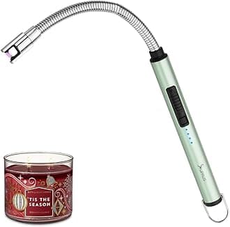 – SUPRUS Candle Rechargeable Electric Arc Lighter Stainless Steel Housing & Hanging Hook with 360° Flexible Neck (Green)