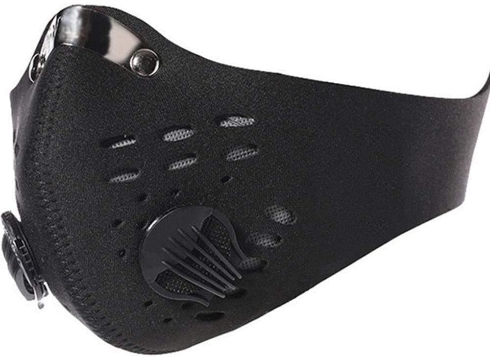 Motorcycle Bicycle Cycling Anti-Pollution Half Face Dust Mask Filter (Black-BK)