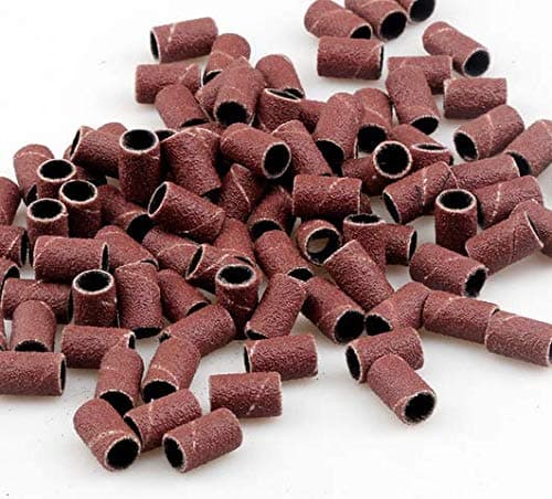VNDEFUL 100 PCS Fine Grit 180# Sanding Bands for Nail Drill Bits For Nail Drill File Machine Manicure Tool
