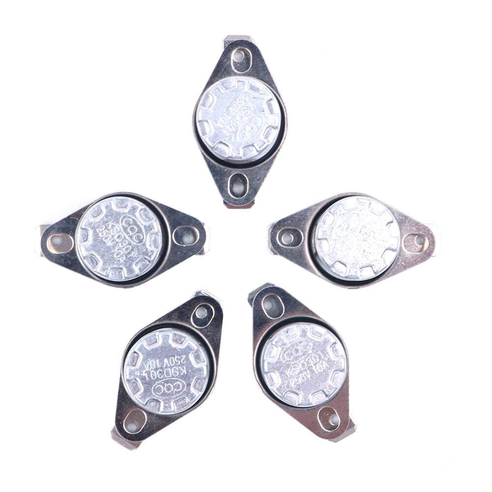 DollaTek 5-Pack KSD301 45 Degrees Centigrade Thermostat Thermal Control Switch 250V 10A Normally Closed NC Thermostat Temperature Switch