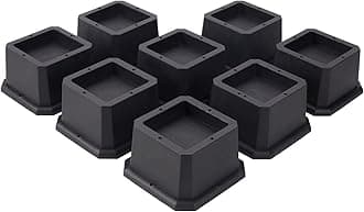 BTSD-home Furniture Risers 2 Inch Bed Risers Heavy Duty Adjustable Dorm Bed Lifts Risers Table Desks Legs Blocks 8 Pack Black