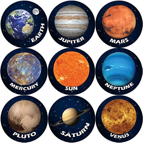 144 Solar System Planets 30mm Space Reward Stickers for Teachers or Parents