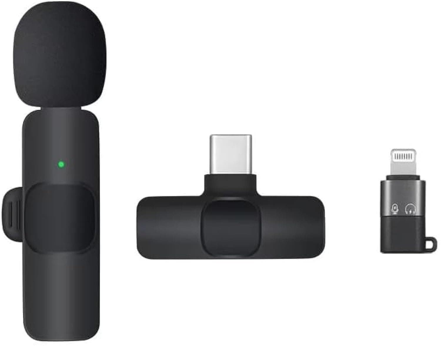 KATGROCHIR Wireless Microphone, Mini Clip-on Microphone Video Recording YouTube Live Stream Interview TikTok Vlog for iPhone iPad & Type-C
